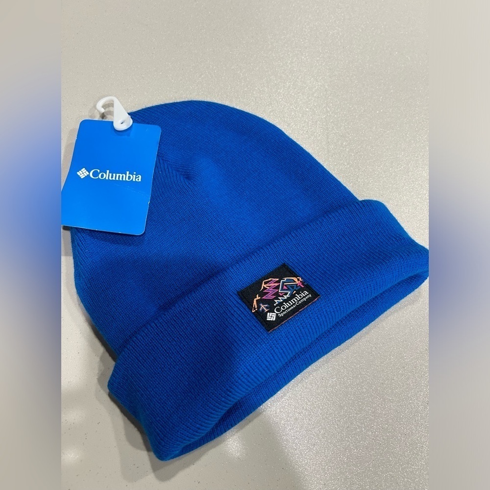 Columbia Adult Women's Men's City Trek Heavyweight Beanie Hat Blue NWT Indigo